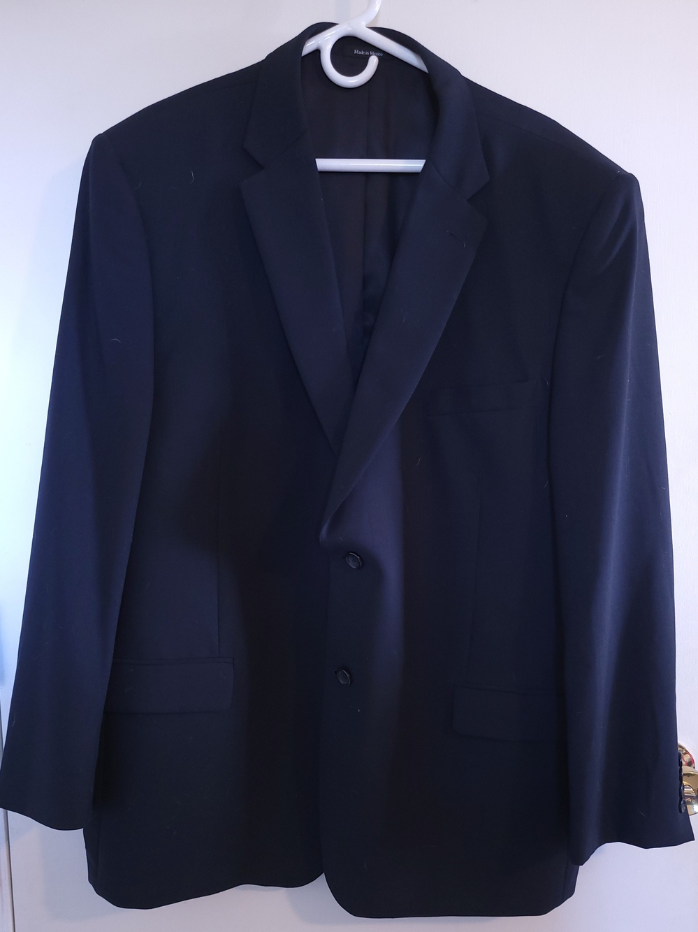 Joseph & Feiss Navy 100% Wool 2 Button Blazer Sport Coat Suit Jacket 48 Regular